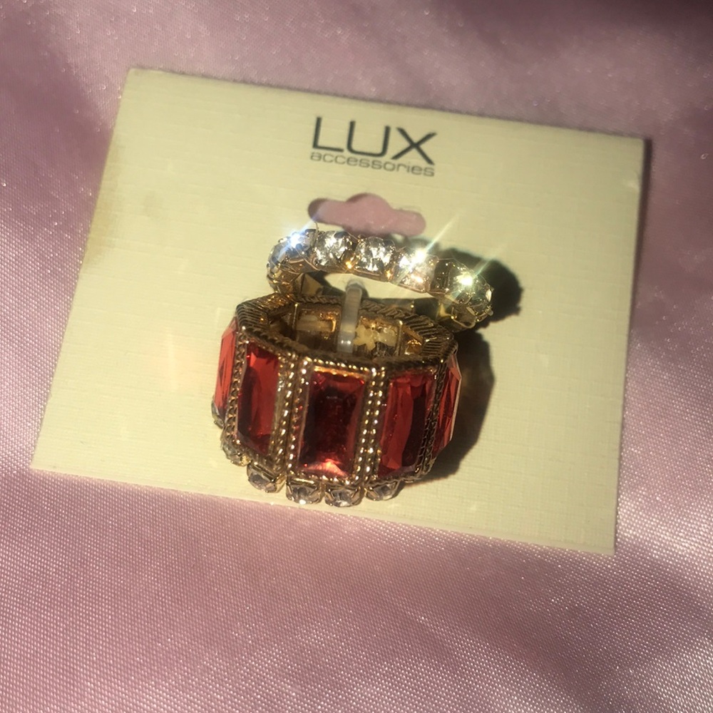 3pcs stretchy pink rings
